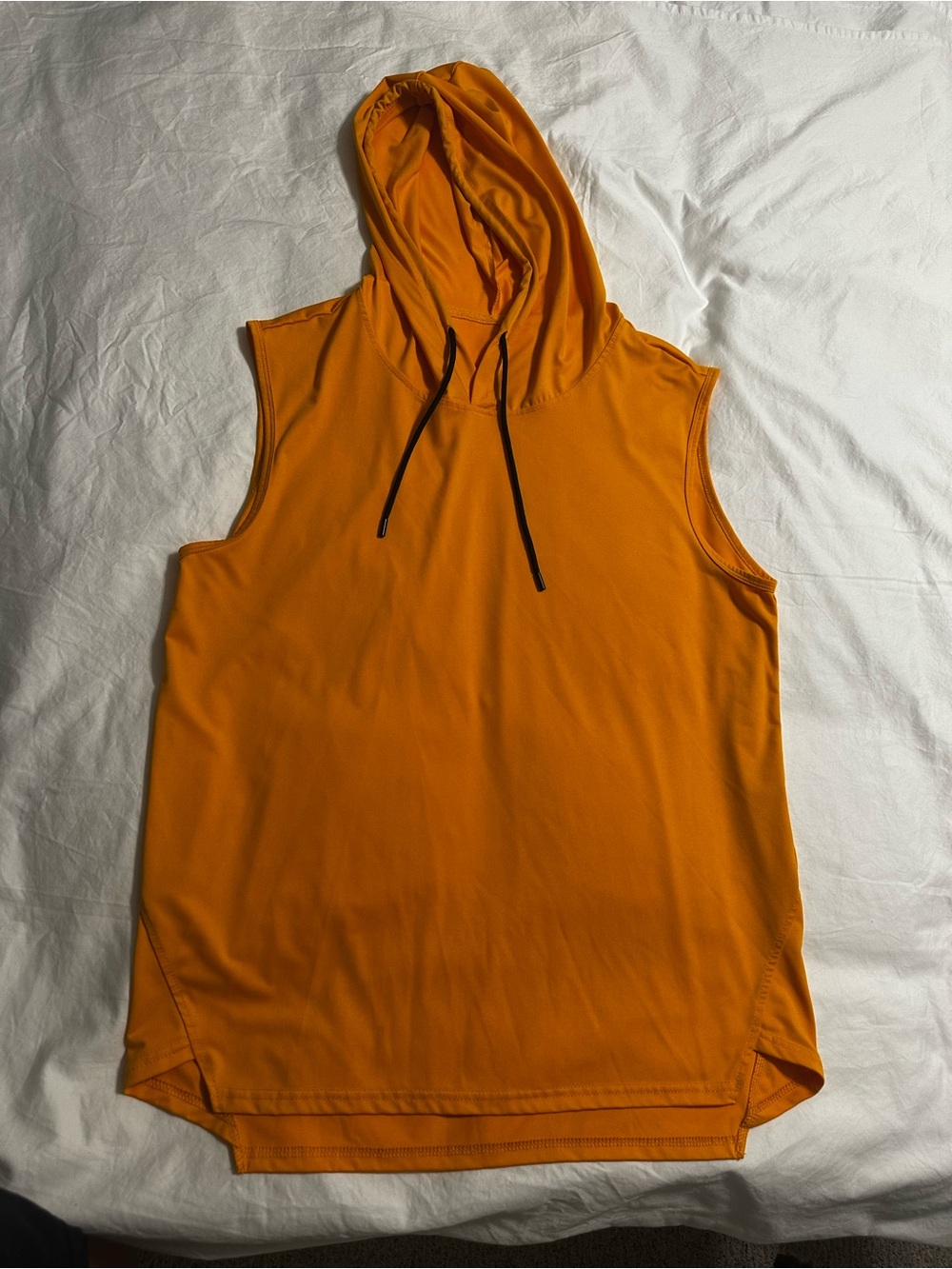 Men’s Yellow Sleeveless Hooded Tank Top